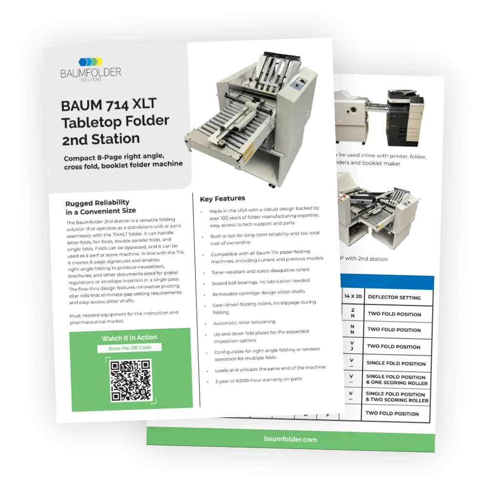 BAUM 714XLT - Ultrafold Tabletop Folder 2nd Station-Tech-Sheet-0426